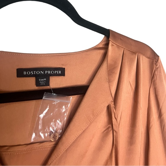 NWOT Boston Proper Satin Fringe Top - Picture 6 of 7